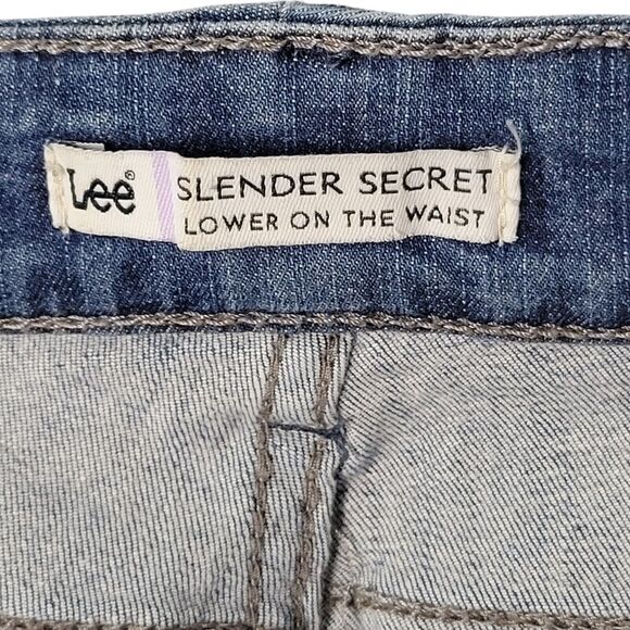 LEE Womens Size 8 Blue Solid Slender Secret Jeans - Picture 2 of 10